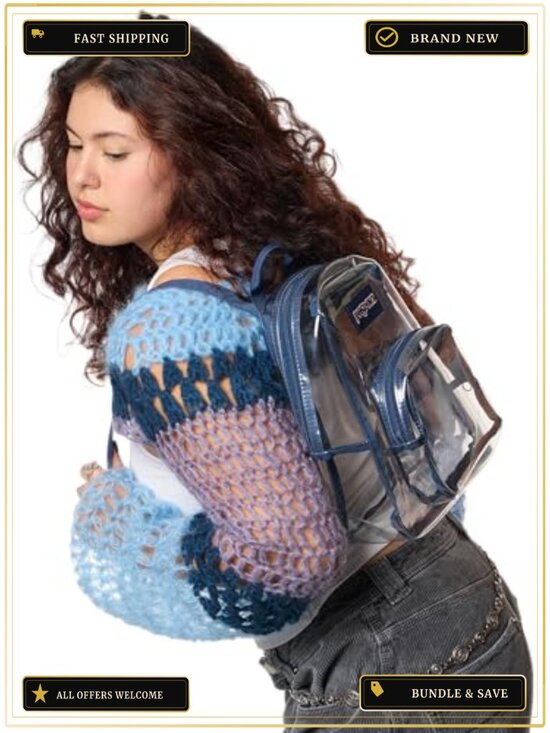 Mini Backpack 10L Lightweight Clear Bag Stadium Approved Adjustable Straps